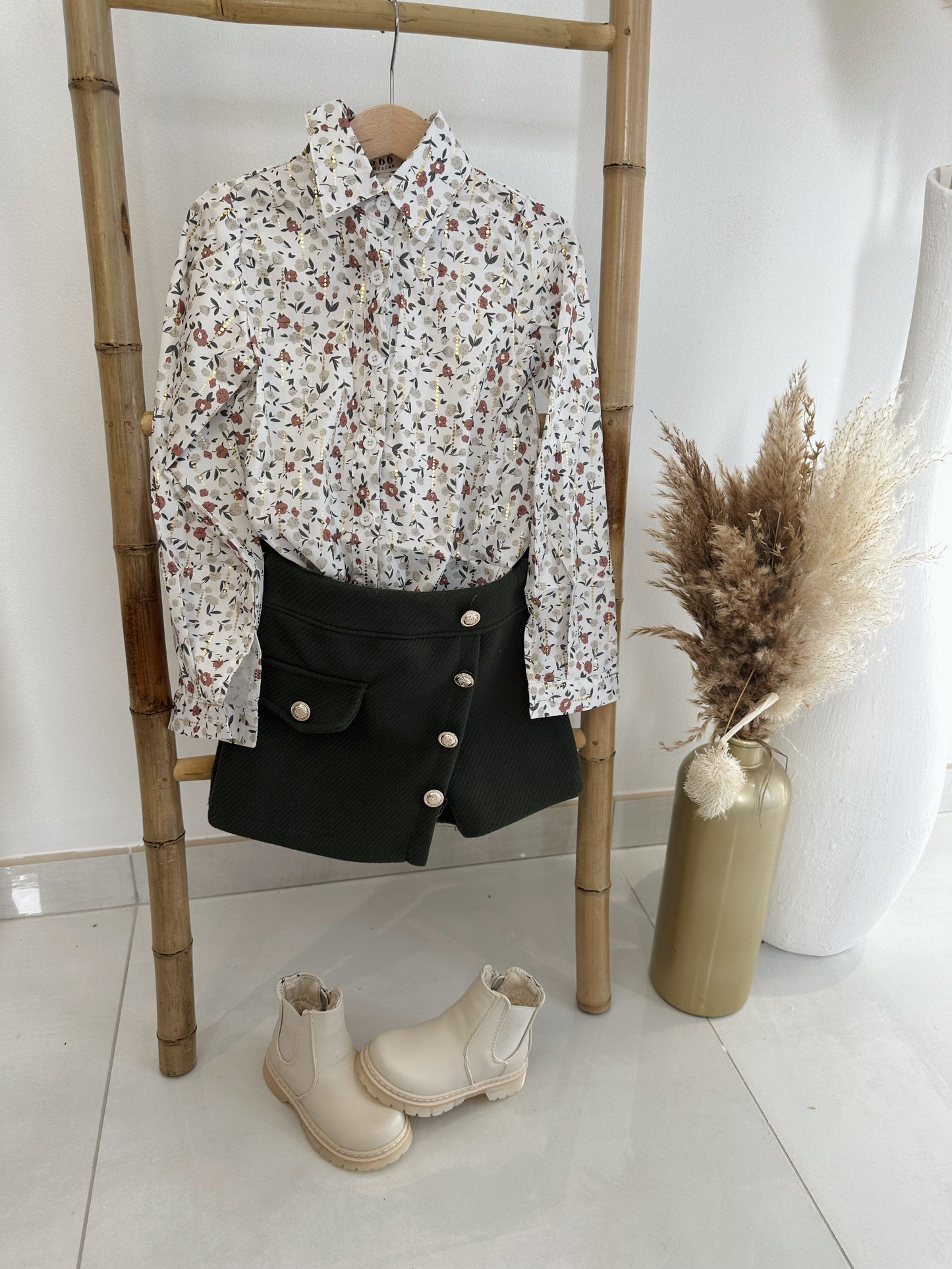 CHEMISE BLANCHE FLEURIE